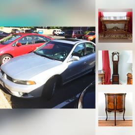 MaxSold Auction: This online auction features 2002 Mitsubishi Galant, antique furniture, grandfather clock, Delacroix artwork, china, portable bbq pit, brass goblets and platter, silverplate items, lamps, Broyhill armoire, christmas items, books and much more!