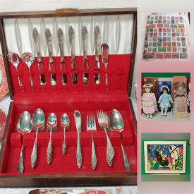 MaxSold Auction: This online auction features many collectible stamps from different countries and time periods, coins and loose currency, a brass cutlery set, comics, collectible dolls, sports collectibles and much more.