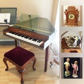 MaxSold Auction: This online auction features Sabetha And Son Harpsicord, Coalport Cottages Collection, Antique Stationary Box, Royal Worcester, Royal Doulton and Coalport and Hummel Figurines, Moorcroft, Carpets, Books, Earthquake Kit and much more!