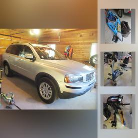 MaxSold Auction: This online auction features Volvo SUV, tools, outdoor and garden tools, water treatment/purifier, exercise equipment, fishing equipment, bar fridge, outboard motor, LED TV, Bose Wave and much more.