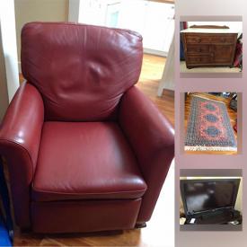 MaxSold Auction: This online auction features Teak Patio Furniture, leather Recliner, antique chest of drawers and washstand. Cross country skis. Boating equipment. Art supplies and much more!