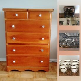 MaxSold Auction: This online auction features purses, ladies boots & shoes, cashmere sweaters, heels, jackets, linens, hats, Vintage solid pine dresser, bicycle, speakers, projector screen, slow cooker, records and much more!