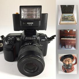 MaxSold Auction: This online auction features antique pump organ, vintage mink coat, whiskey jug, school desk, Royal Chelsea Golden Rose, vintage cameras, stereoscopic cards, Royal Doulton mugs, vintage pottery jug and much more!