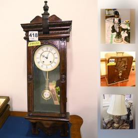 MaxSold Auction: This online auction features figures, mirrors, glassware, vases, lamps, teacups, statues, wall art, grandmother clock, fireplace accessories and much more.