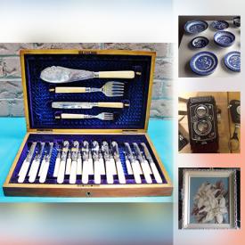 MaxSold Auction: This online auction features china, figurines, cameras, baseball and hockey cards, glassware, fireplace tools, board games, model trains, wall art, Asian decor, books, antique dishes and much more.