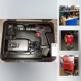 MaxSold Auction: This online auction features welder, transmission lift, engine lift, converter, skill saw, router and table, tool box, baseball cards, vintage dolls, Sony 32" TV, transmission jack and much more!