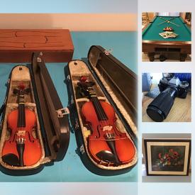 MaxSold Auction: This online auction features a billiard table & air hockey table, Via Walling Draper Oil paintings, toys, musical instruments, art and crafting supplies, home decor, and much more.