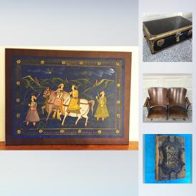 MaxSold Auction: This online auction features items such as a Google Home, a silver plate dust catcher, coffee table books, books, novels, antique theater seats and much more.