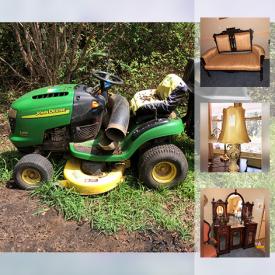 MaxSold Auction: This online auction features ANTIQUE: horse drawn hay rake; furniture - double pedestal dining table and chairs, settee, Victorian chairs. CRYSTAL/GLASS: Large amount of cut/pressed/etched; 2 opalescent pieces. VINTAGE: Furniture; hand tools. CHINA: Cronin China Co., Ohio; Heritage Mint "Enchanted Garden" Pfaltzgraf ironstone dishes. APPLIANCES: Kenmore fridge, washer and electric dryer, freezer; Frigidaire stove. ELECTRONICS. COLLECTIBLE: Soda/Pop bottles and much more!