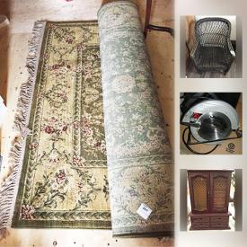 MaxSold Auction: This online auction features china, furniture, rugs, cordless yard tools, fireplace tools, new in box roaster, vintage wooden ladder, tool box, power tools, vintage wicker chair, art, mirror,s, decanter set, walnut hall table and much more!