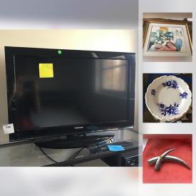 MaxSold Auction: This online auction features suits, handbags, office supplies, jewelry, TVs, glassware, cleaning supplies, wall art, sports equipment and much more.