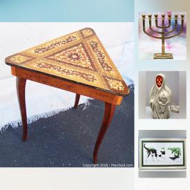 MaxSold Auction: This online auction features lots of Halloween costumes, both kids and adults, decor, jewelry, masks; Judaica menorahs, pins; jewelry, sterling silver, aurora borealis crystals and much more!