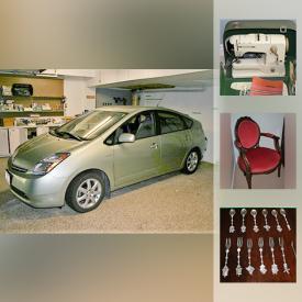 MaxSold Auction: This online auction features 2008 Toyota Prius, tools, high quality dishes and pottery, Murano glass vase, dehumidifier, cooler and camping supplies, furniture, vintage Bernina sewing machine, books, faux flowers and vases, carpet runner, StairGlide stairway lift and much more!