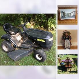 MaxSold Auction: This online auction features speakers, sports equipment, wall art, outdoor furniture, vacuum, lamps, projector screen, doll houses, toys, porcelain dolls, record albums, exercise bike, lawn mowers, coins and much more.