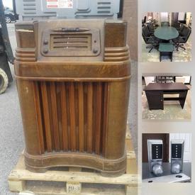 MaxSold Auction: This online auction features a conference table, patio table with umbrella, vintage radio, and much more!