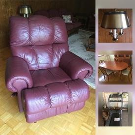 MaxSold Auction: This online auction features retro kitchen set, stools and girls banana seat bicycle, Kenmore refrigerator, area rugs, glass and metal matching end table and coffee table, glass wine fermentation jugs, treadmill and much more!