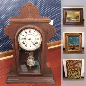 MaxSold Auction: This online auction features original art, glass decor, antiques, murano bowl, face jugs, alien skull, collectible hot wheels, native american decor, Waterbery wood antique clock, cameras, antique electric toaster and much more!