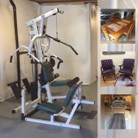 MaxSold Auction: This online auction features FURNITURE: Dining room set and matching coffee/end table; office chairs. EXERCISE EQUIPMENT: Zuma Strength Training equipment, Free Motion 860 Interactive treadmill. Yakima Mo Joe bike rack and much more.