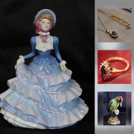 MaxSold Auction: This online auction features Royal Doulton Figurines, Secuquick Cookware, Original art signed IA Miller, Franciscan China, Large collection of pins, earrings, necklace, Converted Upright Piano, Vintage Singer Sewing Machine In Cabinet and much more.