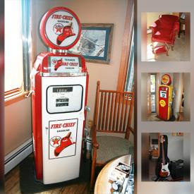 MaxSold Auction: This online auction features vintage gas pumps, a propane BBQ, a Squier bass guitar with amp, Korg trombone, vintage vinyl records, power tools, paragliding equipment, fireplace tools and much more!