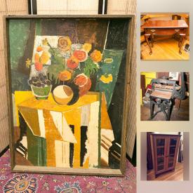 MaxSold Auction: This online auction features wool rugs, Asian art, Antique Nuremberg Chronicle, original art, carvings, folk art, vintage Cuckoo clock, pottery, furniture, Danby bar fridge, heater, vintage native basket, small kitchen appliances, fans, storage containers and much more!