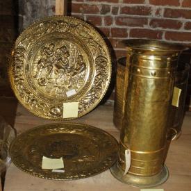 MaxSold Auction: Features Treadle and Singer sewing machine, Victorian wooden frame window, Barometer, Coke and Pepsi collectibles, early tools, mirror, Gibbard end tables, vintage style water jug, brass lot, soapstone, antique chandelier,  fire place lot, lamps, art, table, chair, chest, crock lot, cast irons and so much more!