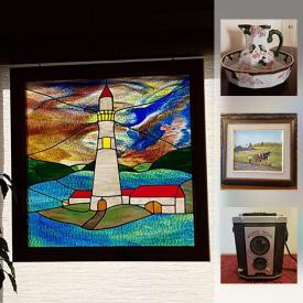 MaxSold Auction: This online auction features wall art, vases, glassware, luggage, books, CDs, lamps, dresses, cameras and much more.