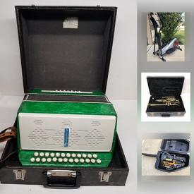 MaxSold Auction: This online auction features European Button Accordion in Case, Baseball and Sports Card, Chass decorative airplane clock, Teacup and Saucer, Noritake china, Pocket Watch, Huffy Disney Princess Child Bicycle, costumer jewelry and much more!