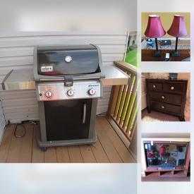 MaxSold Auction: This online auction features a flat screen TVs, lamps, books, grill, outdoor furniture, Xbox, Nintendo Wii, rugs, wall art, guitar, treadmill, light fixtures, costume jewelry and much more.