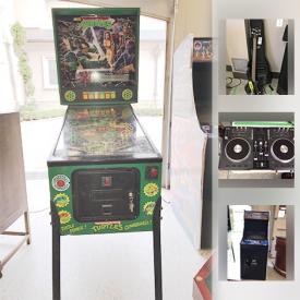 MaxSold Auction: This online auction features artwork, pin ball machine, arcade machine, guitar, speakers, golf clubs, holiday decor, Xbox 360, lamps, patio furniture and much more.