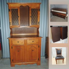 MaxSold Auction: This online auction features a surround sound system, wall unit, speakers, storage chest, dining room furniture and much more.