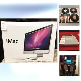 MaxSold Auction: This online auction features an iMac, Brother laser Printer, Vintage Records, Apple TV, pearl earrings, Pokemon cards, Security system, Bose home theatre system, Capodimonte flower basket and more!