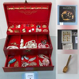 MaxSold Auction: This online auction features Costume Jewelry & Jewelry Box, Vintage Vinyl LP Beatles, Vintage Vinyl LP (young) Michael Jackson, Royal Doulton, Fenton, Elvis Calendar 2010, Princess Diana Stamps, hats, Lady's Seiko Quartz Watch and much more!