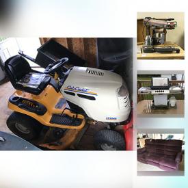 MaxSold Auction: This online auction features an exercise bike, wall art, audio equipment, grill, outdoor furniture, books, holiday decor, sports equipment, luggage, lawn mowers, office supplies, tools, lumber, shelving and much more.