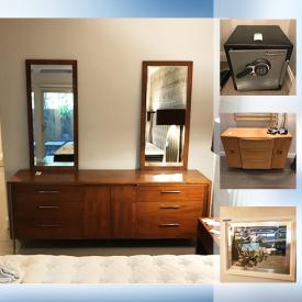 MaxSold Auction: This online auction features Palm Springs Mid Century Architectural Artwork, Mid Century Glass Top Dining Table, Marble Accent Table, Keurig 2.0 Coffeemaker, Mikasa Huntington Bone China Servingware, Lane Mid Century Dresser, Glass Lamp and much more!