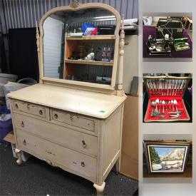 MaxSold Auction: This online auction features vintage vinyl LPs, collector wall plates, artwork, decor, vintage sewing machine, bone China, home electronics, furniture and home furnishings and much more.