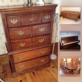 MaxSold Auction: This online auction features rosewood dining room table and chairs, Ethan Allen console table, Yamaha piano, original art, rolltop desk, duck decoy art and much more!