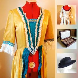 MaxSold Auction: This online auction features furniture, gilded Cleopatra style chair, decor, Atelier plates, Victorian sofa, costumes, hats, costume jewelry, 10k gold bracelet, pewter bracelet, jade earrings, mexican turquoise jewelry, glass decor and much more!