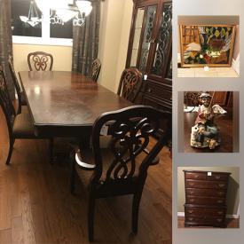 MaxSold Auction: This online auction features Medium Oak Stained Armoire, Solid Cherry Wood Dresser, Solid Cherry Wood Kincaid Custom Highboy Dresser, Original Signed Painting, Leather Loveseat and much more!