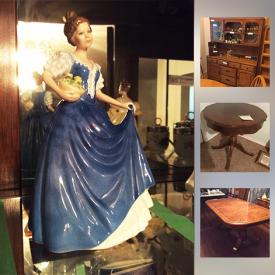 MaxSold Auction: This online auction features Royal Doulton figurines, china tea cups and saucers, telescoping ladder, tools and parts bins, china storage bags, luggage, maple bedroom furniture, Husqvarna sewing machine and much more!