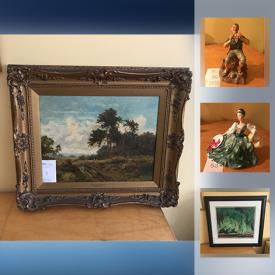 MaxSold Auction: This online auction features a Collection of Royal Doulton figurines. Oil paintings, limited edition prints, a watercolour by M. Gorman an abstract signed Kenny. Antique Books - Scottish interest, antiques and much more!