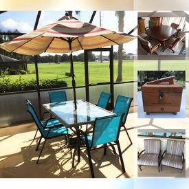 MaxSold Auction: This online auction features Patio Furniture, Storage Shed, Patio Swing, Pre-Lit Christmas Tree, Linens, Dining Set, Small Kitchen Appliances, Golf Balls, Vacuum, Potted Plants and much more.