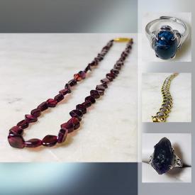 MaxSold Auction: This online auction features 60 ct Dark Purple Garnet Necklace, oval Pietersite on 925 sterling silver ring, Gold Plated 925 Tennis Bracelet, Purple Amethyst 925 Ring, Light Purple Amethyst 925 Ring, Gold Plated 925 Printed Bear Band Ring and much more!