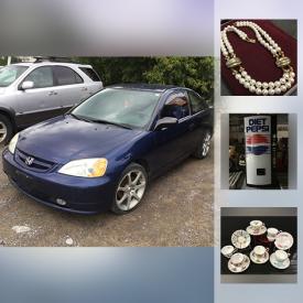 MaxSold Auction: This online auction features a Honda Civic, Sterling Jewelry, Pearl Necklaces, Tablet, old barn bricks, sports cards, vintage tackle and much more.