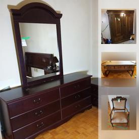 MaxSold Auction: This online auction features Antique Clock, Antique Chair, Occasional Table, Kids Table, Chairs, Outdoor Patio Set, Curtains, cabinet and much more!