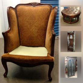 MaxSold Auction: This online auction features a storage lockers contents. Vintage and contempory hall trees, secretary/desks, curio cabinet, art, chairs, tables and much more!