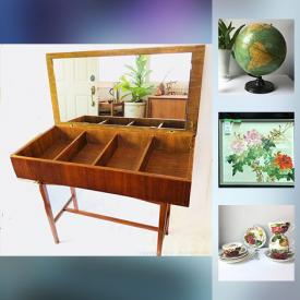 MaxSold Auction: This auction features Ikea DOCKSTA tulip table, Ceramic E.T. 1980s, Antique teacups, ginger jar, Spode vase, Vintage Syracuse China Blue Oak teacup/saucers, Milk glass, Antique purses, Fiesta ware mugs, Fits & Floyd teapot, Cigar boxes, Booths Washington china and much more!