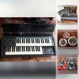 MaxSold Auction: This online auction features a Pine Storage Bench, Baby Gear, Bontempi Organ, 22 piece Johnson Bothers Lunch Set, Vintage Kilim flat woven area rug, 4 Noma outdoor wall mount lanterns, Assorted Vintage Tins, Antique Underwood Typewriter, Blue Willow Plates, Krups Espresso Maker and much more.