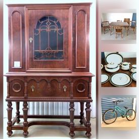 MaxSold Auction: This online auction features 1920's Dining Rm Sideboard, 1920's DINING RM SERVER, 1990 Royal Doulton "Biltmore" china, WROUGHT IRON DAY BED FRAME, ART DECO CABINET, DELUXE PINE ARTIFICIAL XMAS TREE, 1990's GIRL'S BIKE "PRECISION" PR 1055, IKEA CHILDREN'S STOOL and much more!