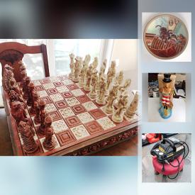 MaxSold Auction: This online auction features Electric Air Compressor, collector plates, Royal Albert Cup And Saucer, Jim Beam Decanters, plates sets, vases, Universal Kitchen Board, Oil Painting, Yu Gi Oh Collector Cards, Hot Wheels Race Set and much more!